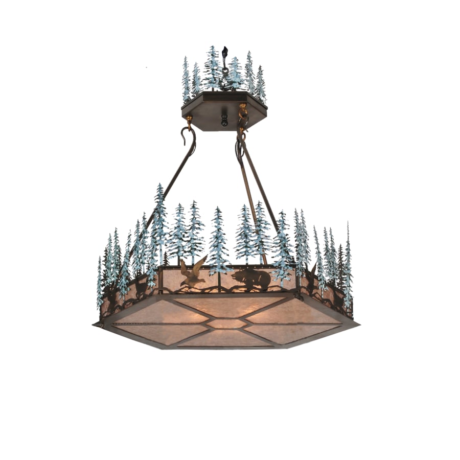Meyda Tiffany 3 Light 37" Wide Pendant with Handmade Shade