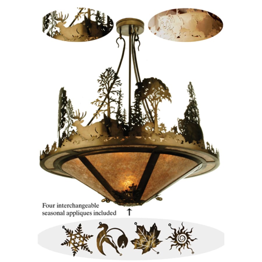 Meyda Tiffany 7 Light 42" Wide Pendant with Handmade Shade