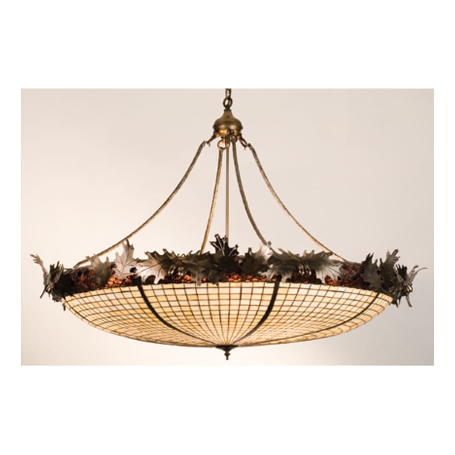Meyda Tiffany Six Light Bowl Pendant from the Acorn & Oak Leaves Collection