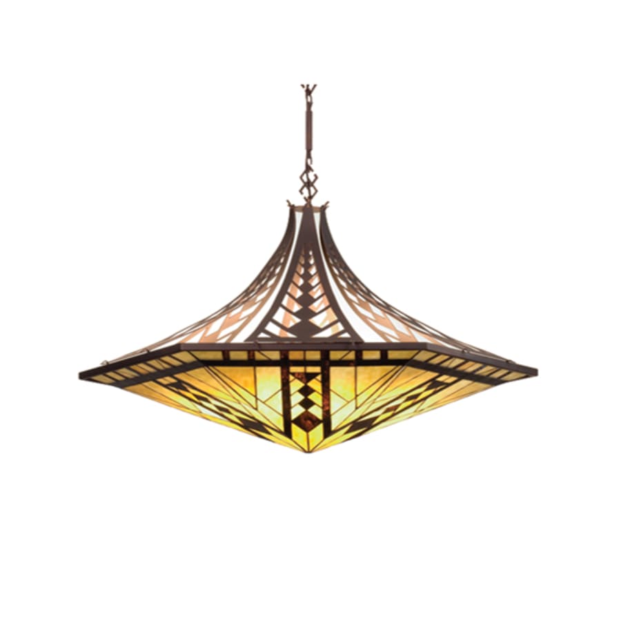 Meyda Tiffany Sonoma Six Light Bowl Pendant with Custom Stained Glass Shade