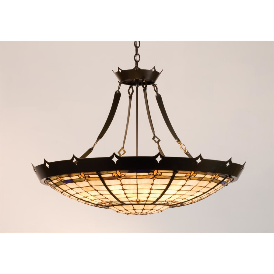 Meyda Tiffany Stained Glass / Tiffany Six Light Bowl Pendant from the Fleurs Collection