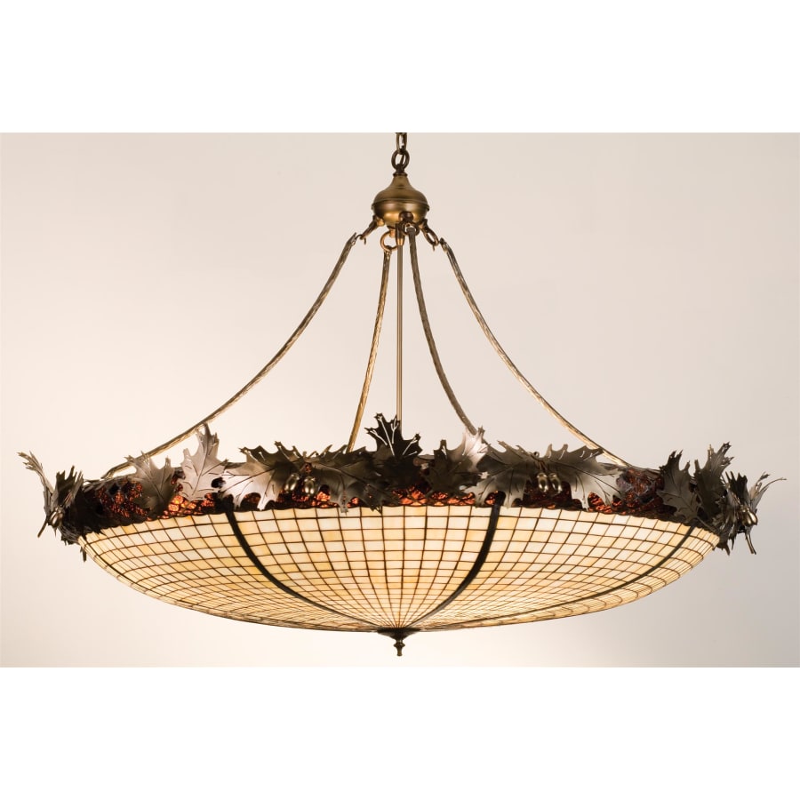 Meyda Tiffany Eight Light Bowl Pendant from the Acorn & Oak Leaves Collection