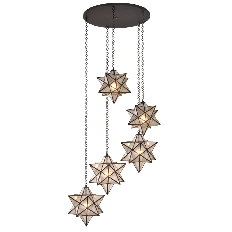 Meyda Tiffany 5 Light 45" Wide Multi Light Pendant with Handmade Shade