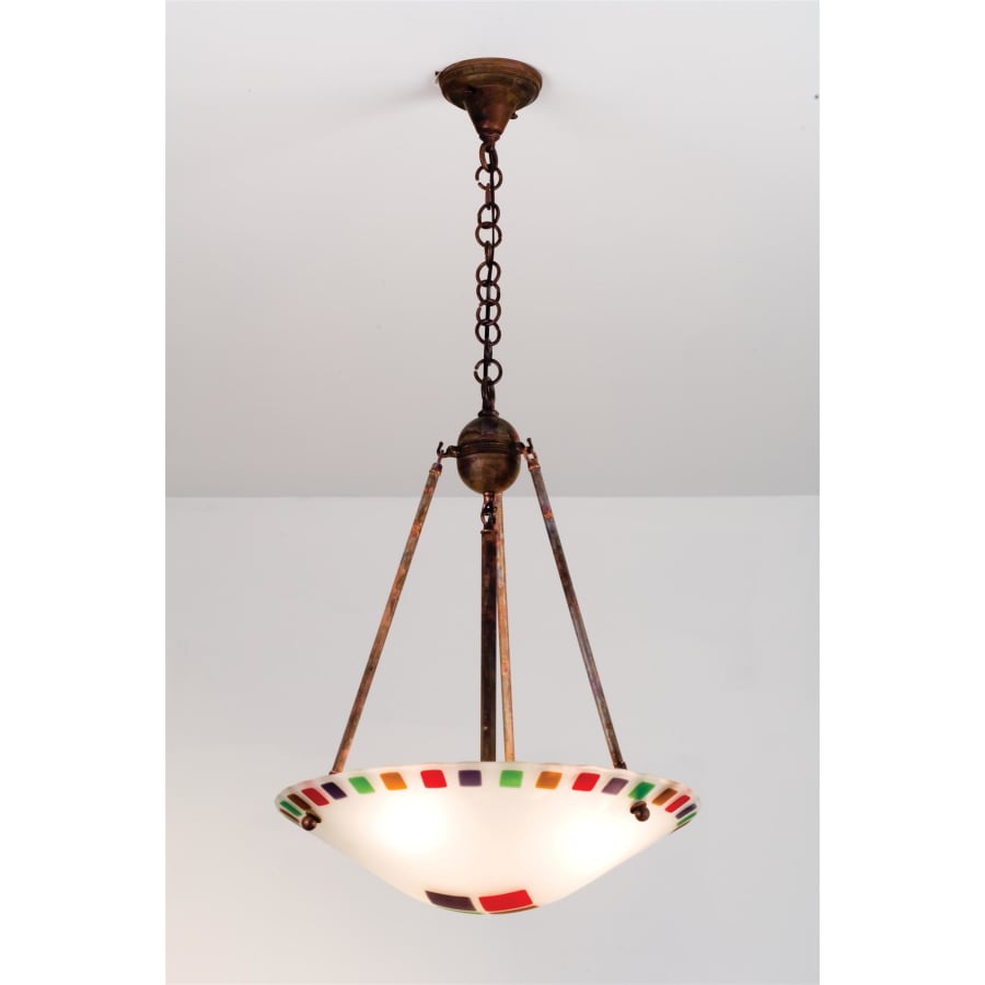 Meyda Tiffany Three Light Bowl Pendant from the Metro Ceiling Collection