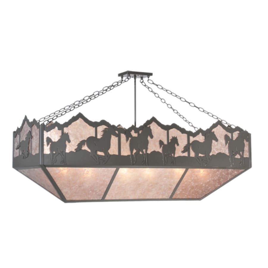 Meyda Tiffany Six Light Down Lighting Island / Billiard Fixture from the Horses Collection