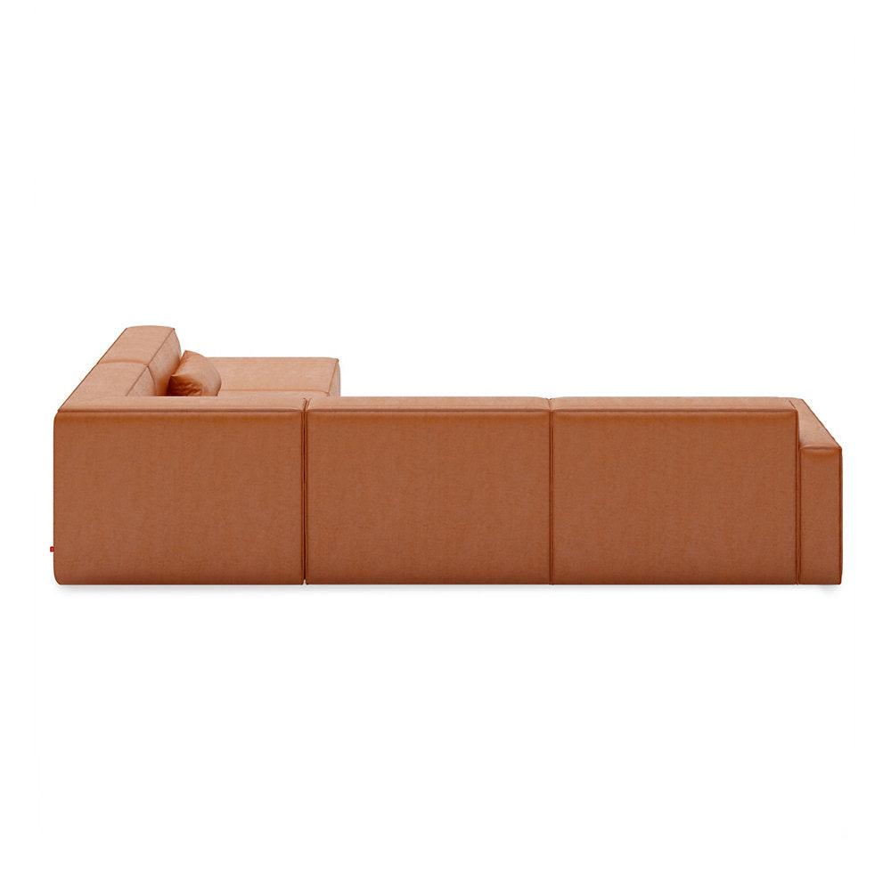 Mix Modular Leather 5 Piece Sectional Sofa - Right Facing