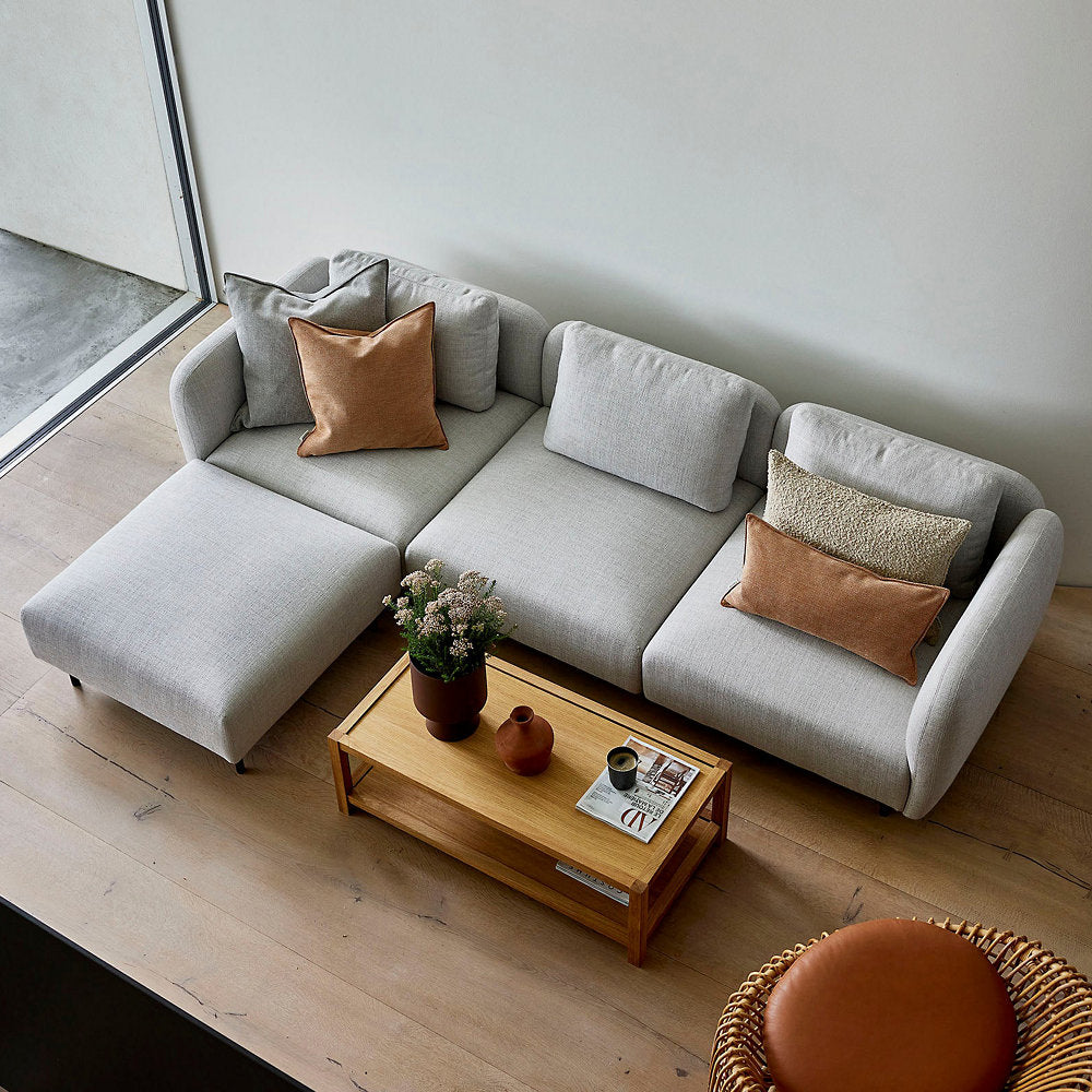 Aura 3-Seater High Armrest Sofa with Chaise Lounge, Right