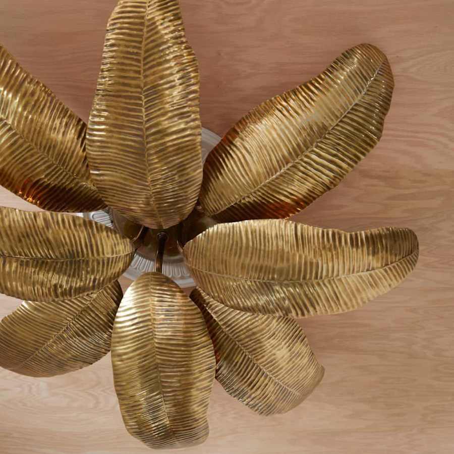 Arteriors Farah 8 Light 44" Wide Semi-Flush Ceiling Fixture with Vintage Brass Shades