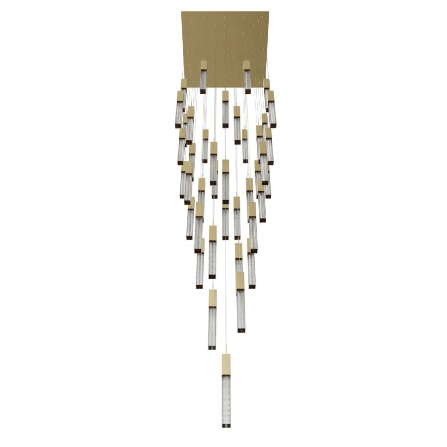 Avenue Lighting Boa 41 Light 35" Wide LED Crystal Multi Light Pendant with Rock-Studded Glass Shades