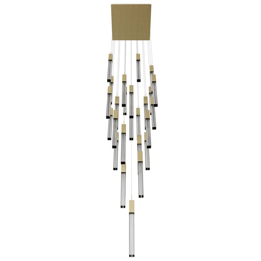 Avenue Lighting Boa 25 Light 28" Wide LED Crystal Multi Light Pendant with Rock-Studded Glass Shades