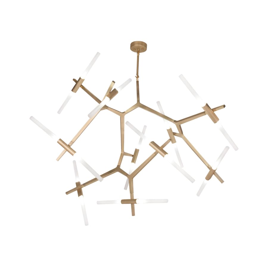 Avenue Lighting San Vicente Blvd. 20 Light 62" Wide LED Abstract Chandelier with Frosted Glass Shades