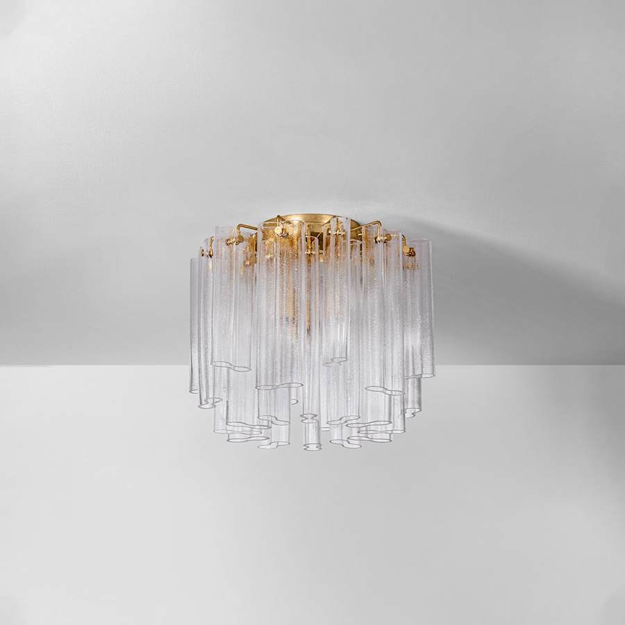 Corbett Lighting Varenna 3 Light 20" Wide Semi-Flush Waterfall Ceiling Fixture with Piastra Glass Shades