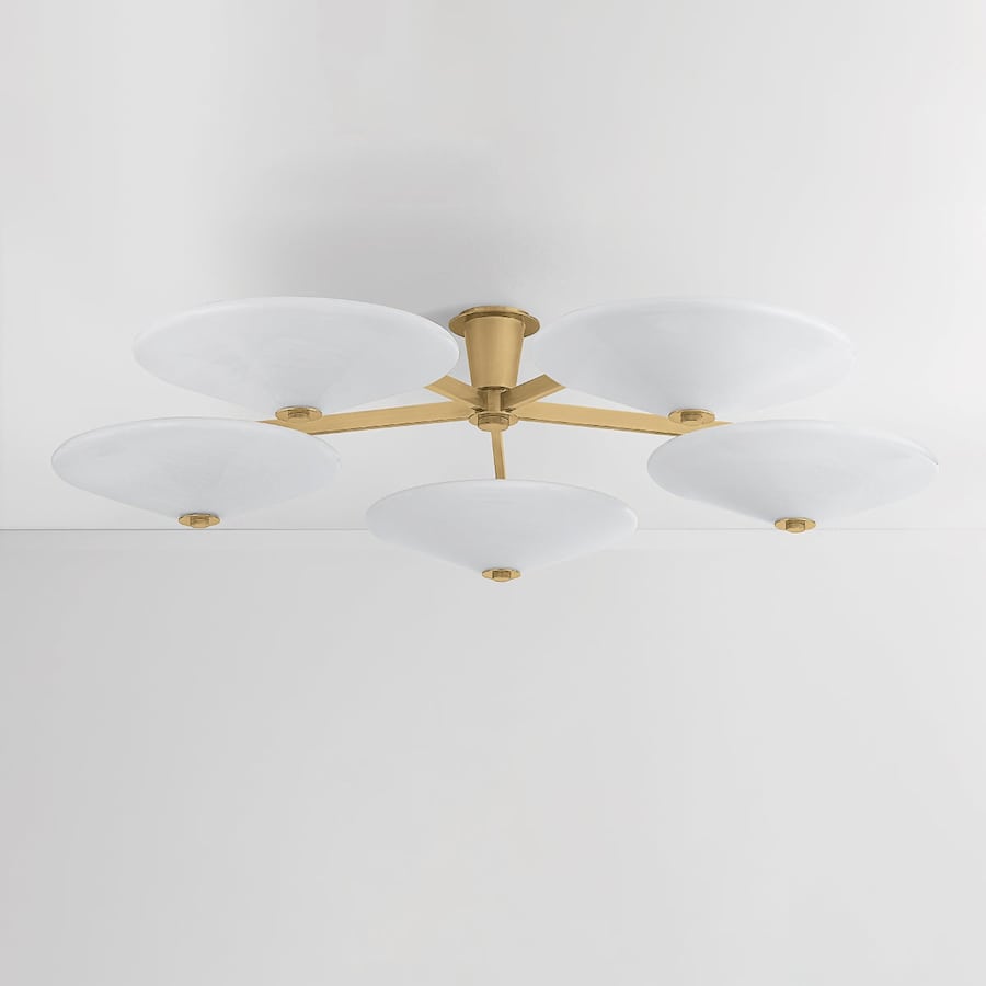 Corbett Lighting Cologne 60" Wide LED Semi-Flush Ceiling Fixture with Cloud Glass Shades