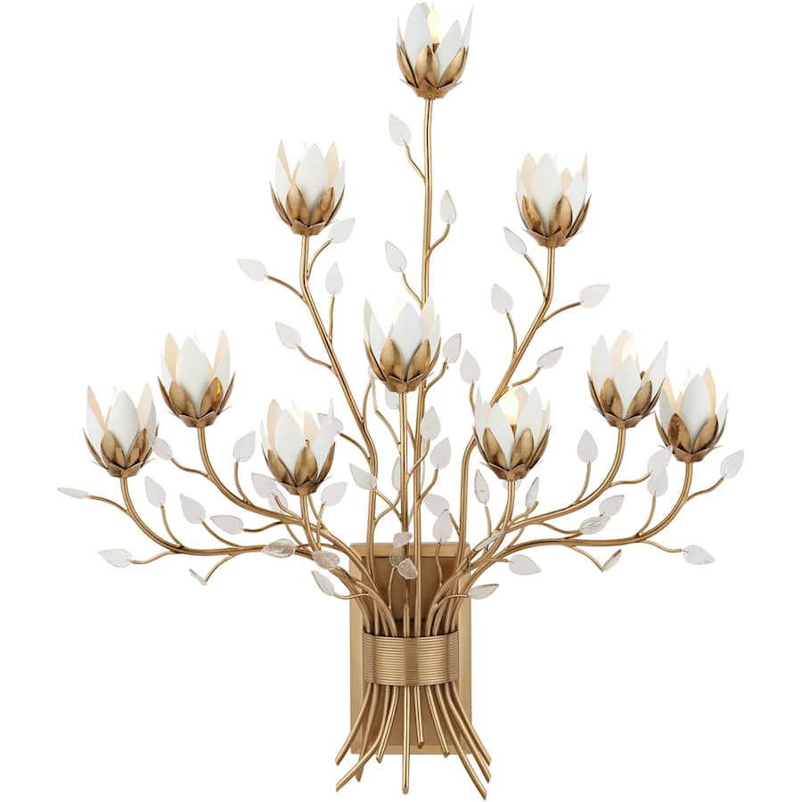 Currey and Company Star Magnolia 10 Light 41" Tall Wall Sconce