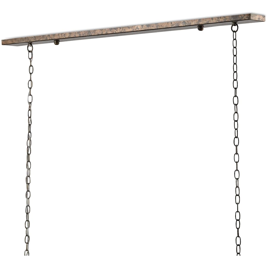 Currey and Company Maximus 7 Light 64" Wide Taper Candle Linear Chandelier with Clear Glass Shades