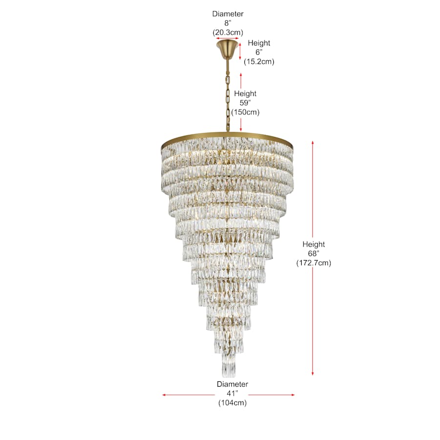 Elegant Lighting Josephine 61 Light 41" Wide Waterfall Chandelier
