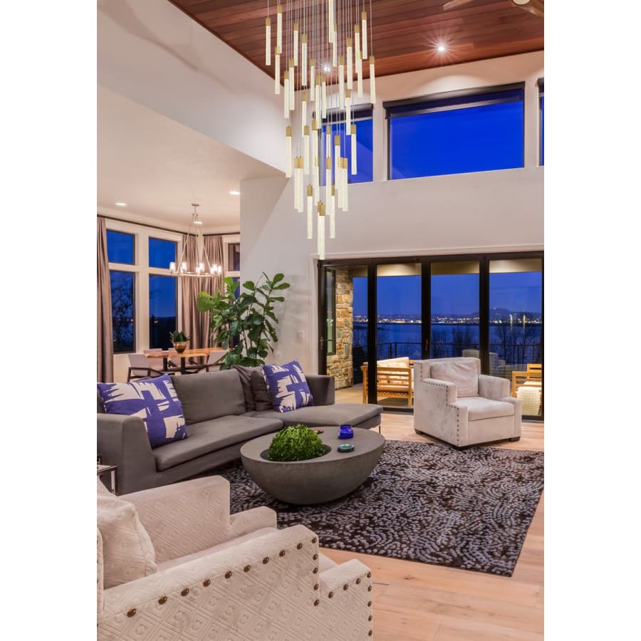 Elegant Lighting Weston 36 Light 42" Wide LED Crystal Multi Light Pendant with Clear Crystal Accents
