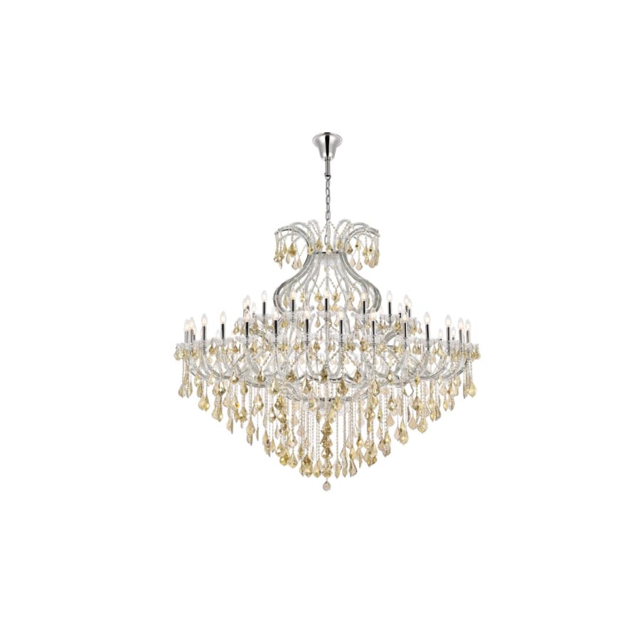 Elegant Lighting Maria Theresa 49 Light 72" Wide Crystal Chandelier with Golden Teak Royal Cut Crystals