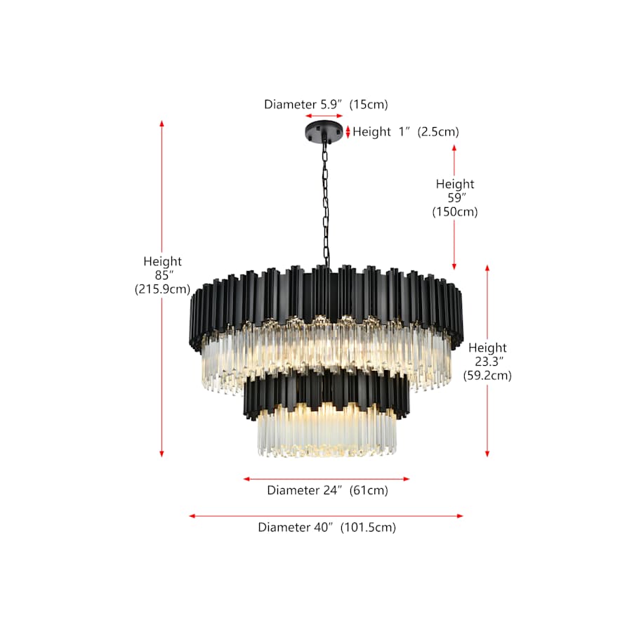 Elegant Lighting Willow 16 Light 40" Wide Waterfall Chandelier