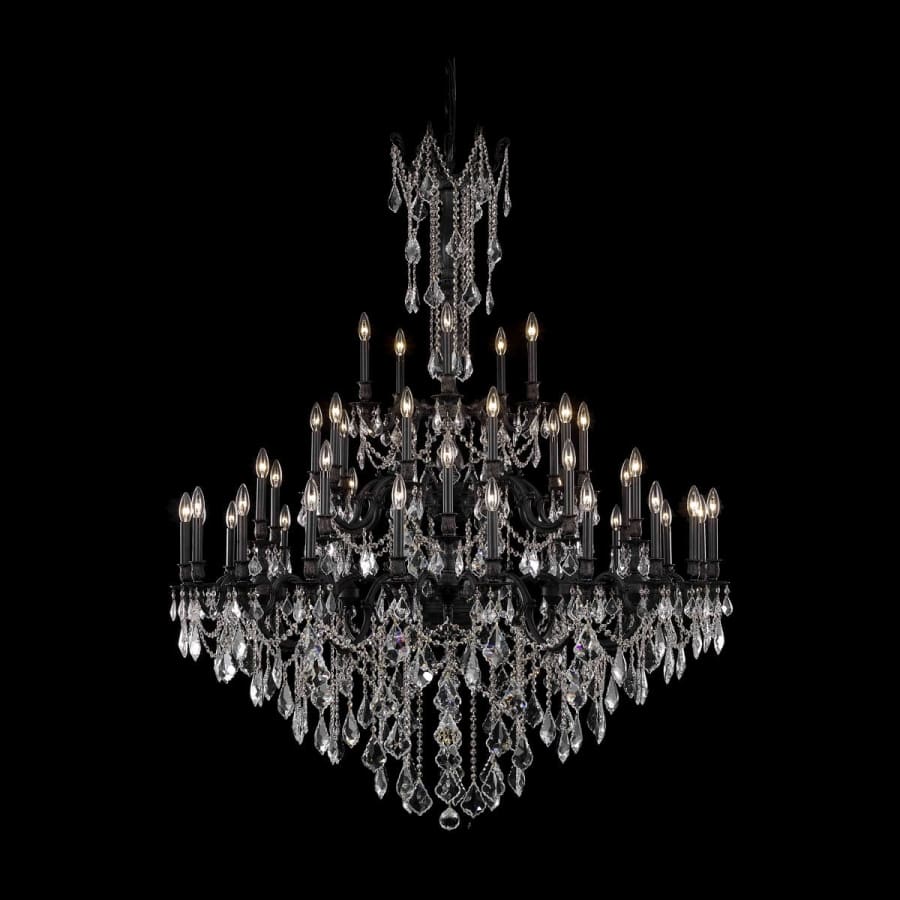 Elegant Lighting Rosalia 45 Light 54" Wide Crystal Chandelier with Clear Royal Cut Crystals