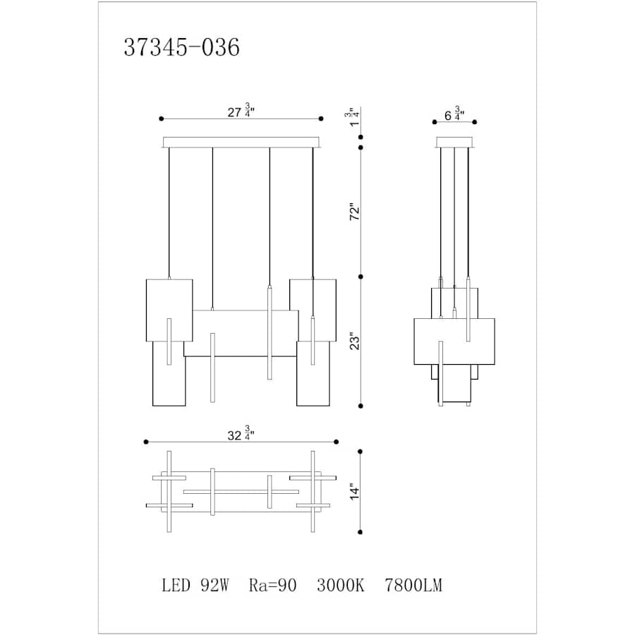 Eurofase Lighting Coburg 14" Wide LED Linear Chandelier