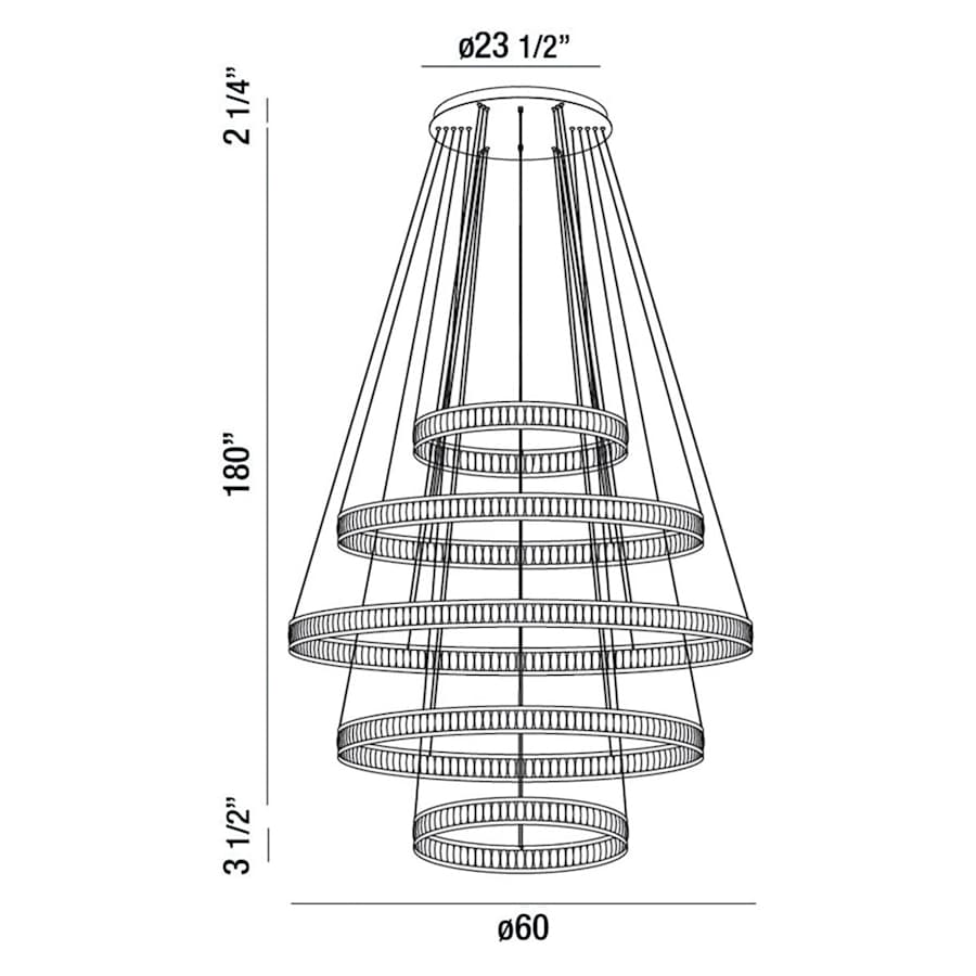 Eurofase Lighting Forester 60" 5 Tier Round Chandelier