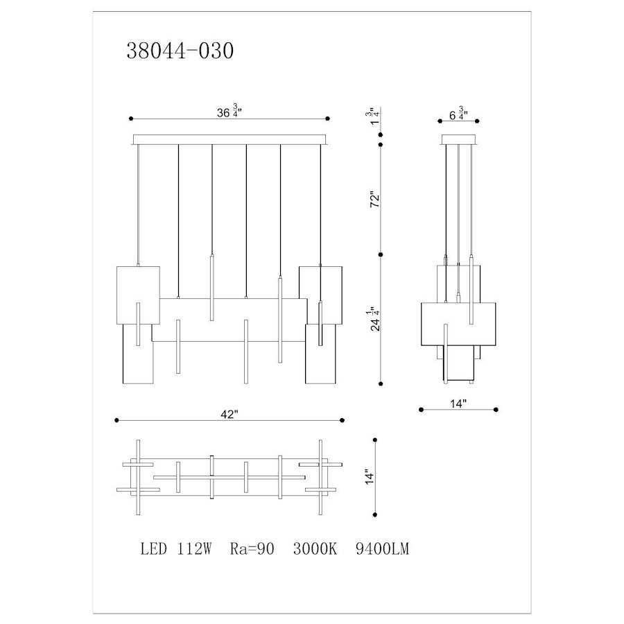 Eurofase Lighting Coburg 42" Wide LED Linear Chandelier