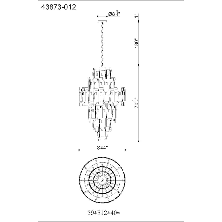 Eurofase Lighting Cocolina 39 Light 44" Wide Abstract Chandelier
