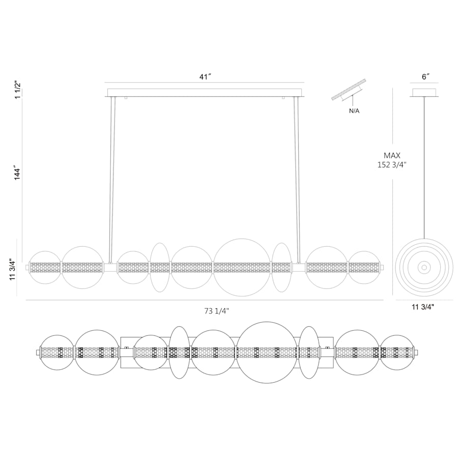 Eurofase Lighting Atomo 12" Wide LED Linear Chandelier