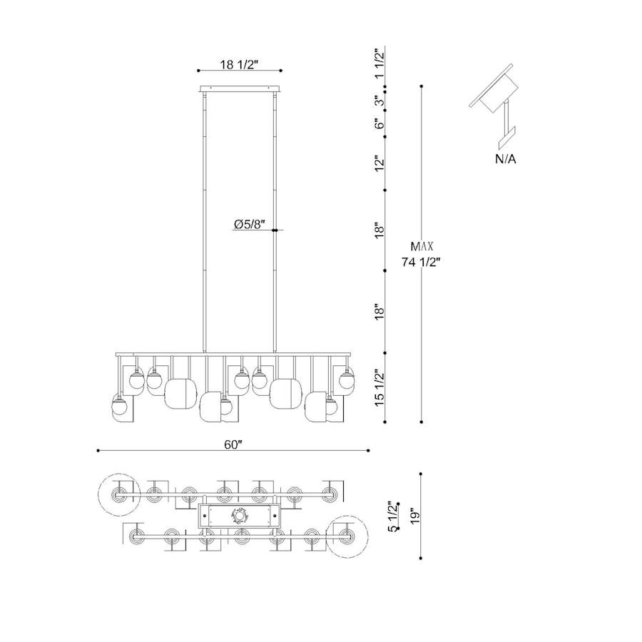 Eurofase Lighting Cornice 60" Wide Linear Chandelier
