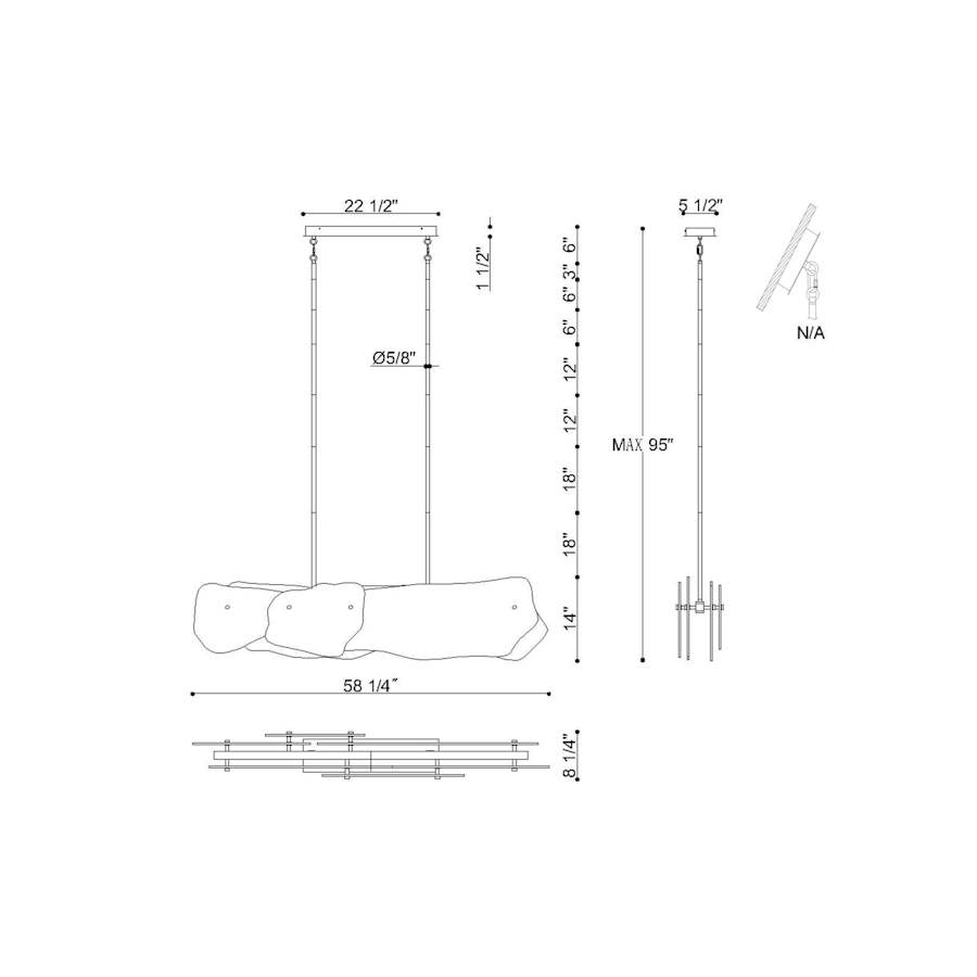 Eurofase Lighting Grotto 8" Wide LED Linear Chandelier