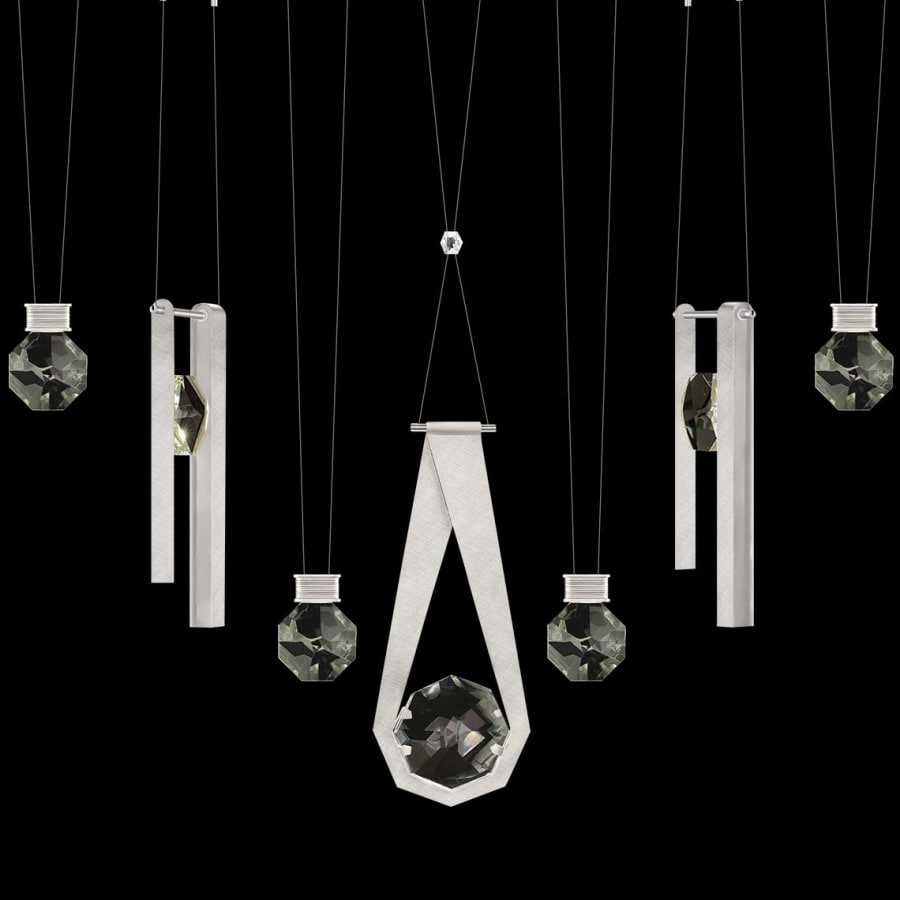 Fine Art Handcrafted Lighting ARIA 14 Light 60" Wide LED Crystal Linear Pendant with Shades