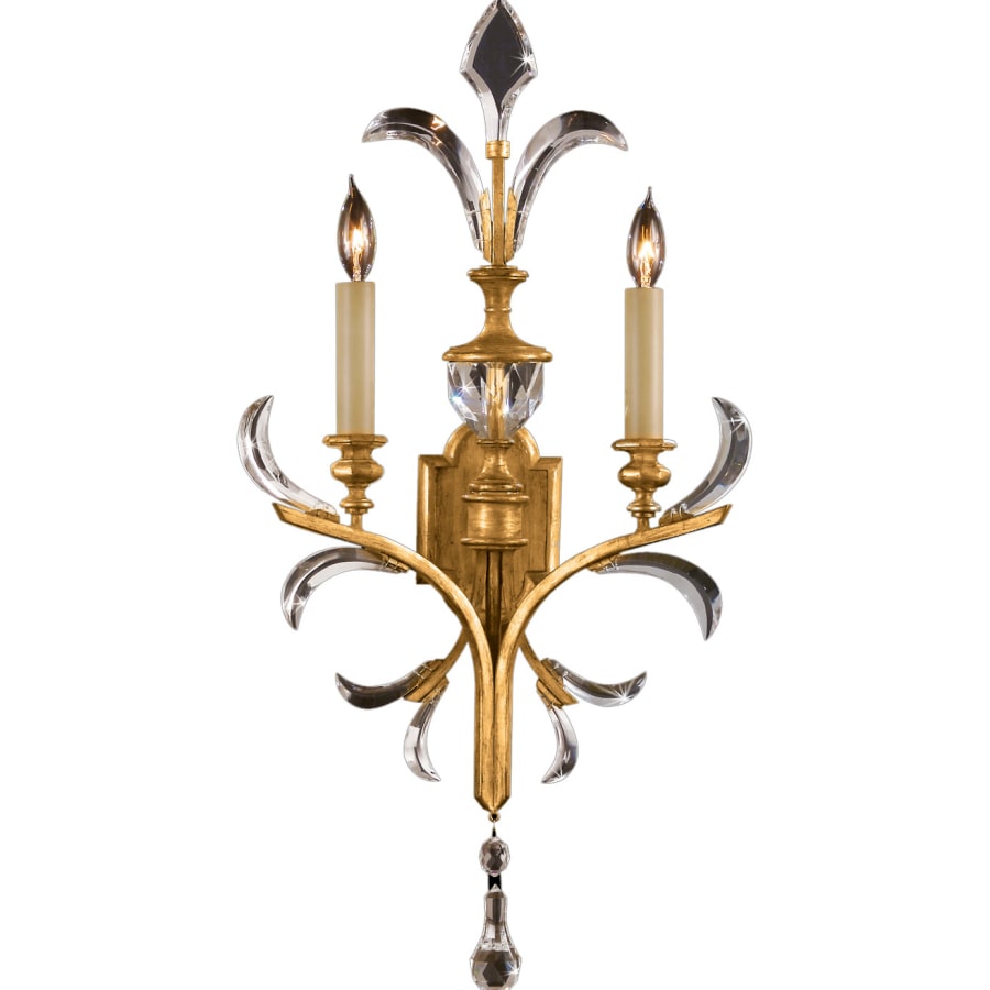 Fine Art Handcrafted Lighting Beveled Arcs Gold Two-Light Beveled Crystal Wall Sconce