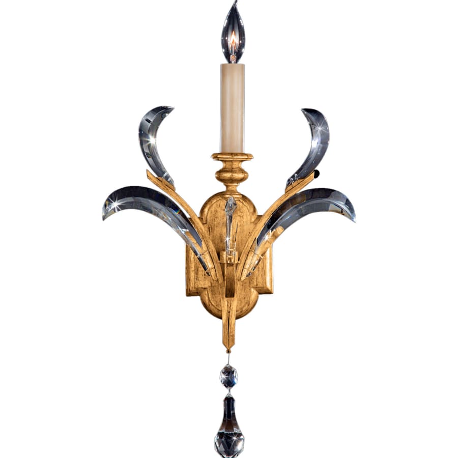 Fine Art Handcrafted Lighting Beveled Arcs Gold Single-Light Beveled Crystal Wall Sconce