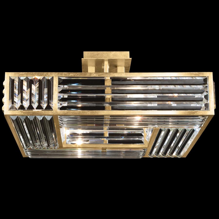 Fine Art Handcrafted Lighting Crystal Enchantment 4 Light 25" Wide Semi Flush Square Ceiling Fixture