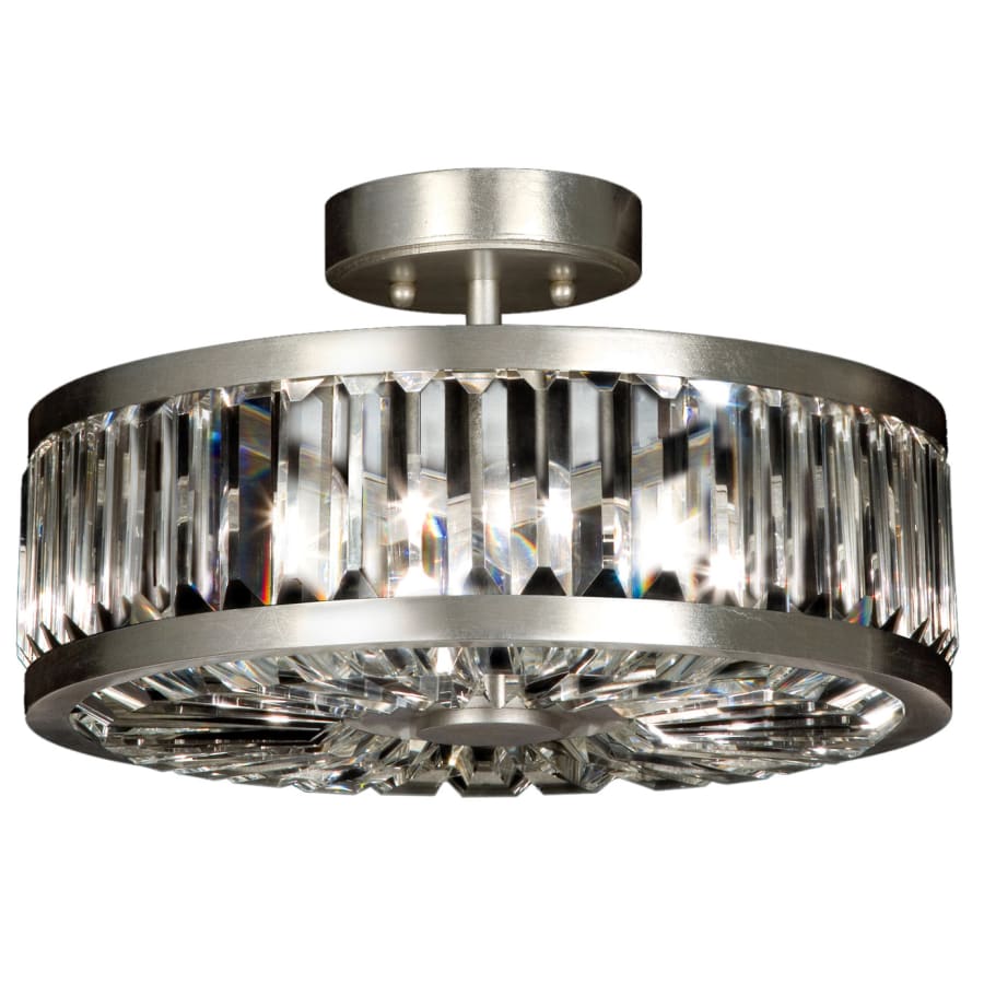 Fine Art Handcrafted Lighting Crystal Enchantment 16" Diameter Three-Light Semi-Flush Mount Ceiling Fixture with Multi-Faceted Crystal Panels