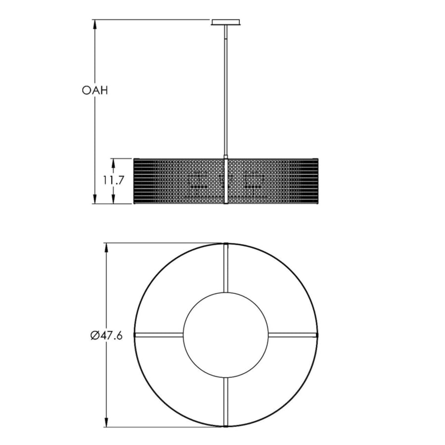 Hammerton Studio Tweed 8 Light 48" Wide Drum Chandelier - Medium (E26) with Finished to Match Metal Shade