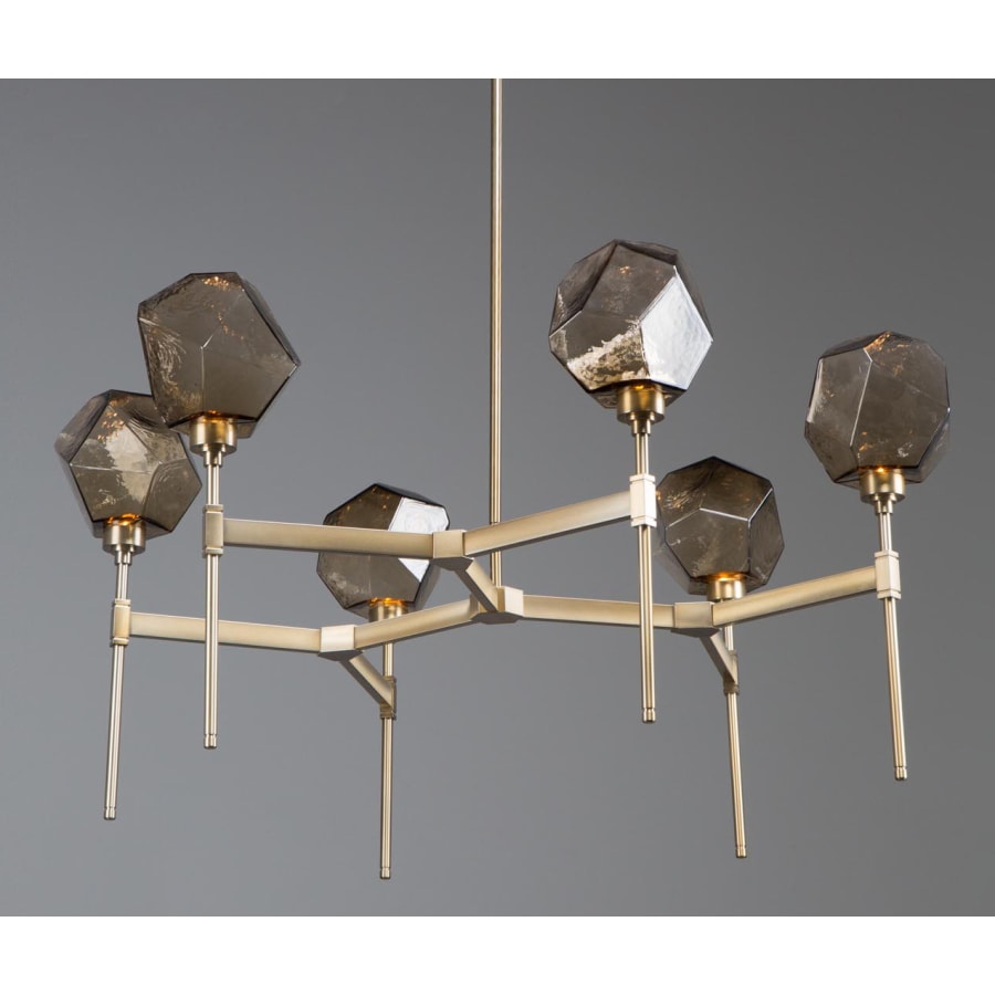 Hammerton Studio Gem 39" Wide 6 Light Hand Blown Glass LED Belvedere Chandelier
