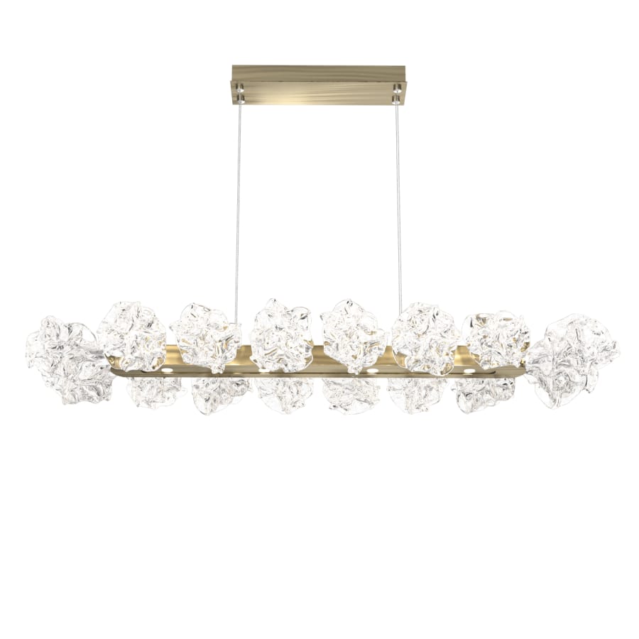 Hammerton Studio Blossom 48" Wide LED Linear Chandelier with Clear Blossom Blown Glass Shades