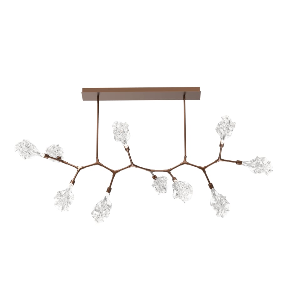 Hammerton Studio Blossom 64" Wide LED Abstract Chandelier with Clear Blossom Blown Glass Shades