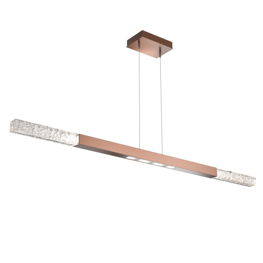 Hammerton Studio Axis 62" Wide LED Linear Chandelier with Glacier Clear Glass Shades