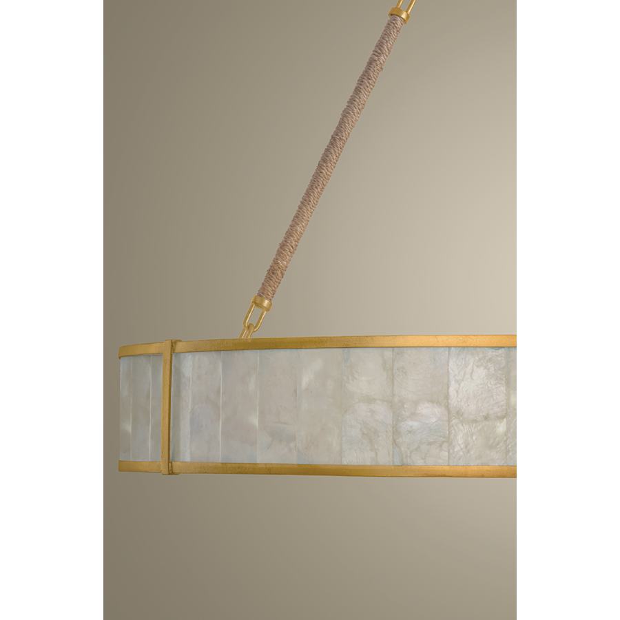 Hudson Valley Lighting Halcott 42" Wide LED Drum Chandelier with Capiz Shell Shade