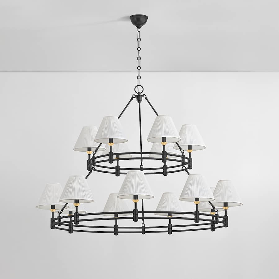 Hudson Valley Lighting Howard 15 Light 50" Wide Chandelier with Silk Shades