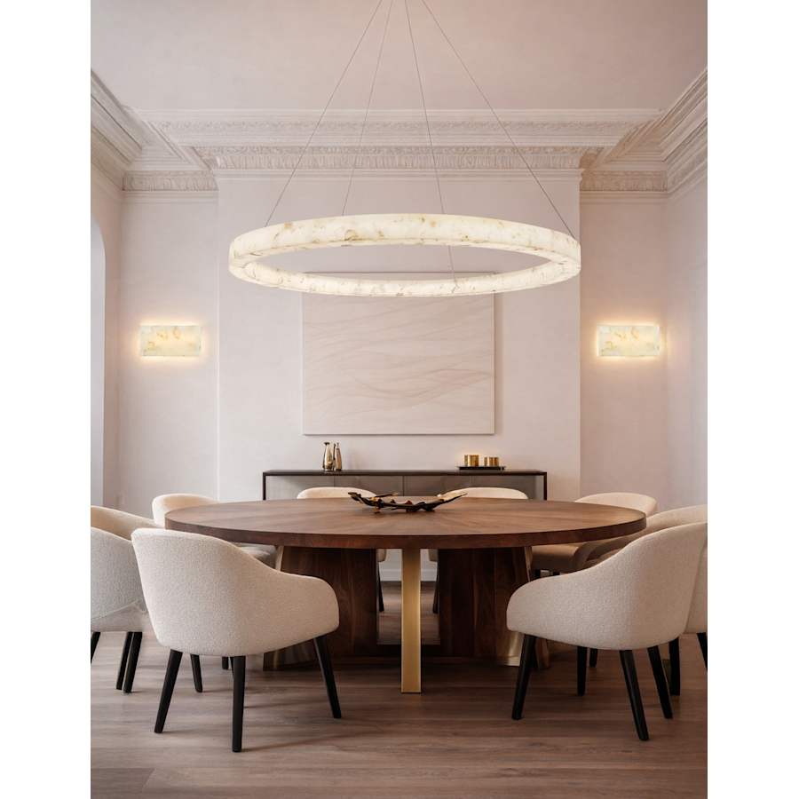 Justice Design Group Alabaster Rocks! 62" Wide LED Ring Chandelier