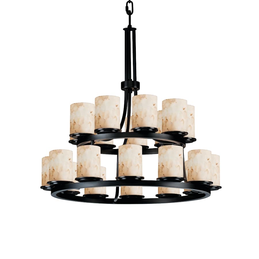 Justice Design Group Alabaster Rocks 33" Wide Ring Chandelier