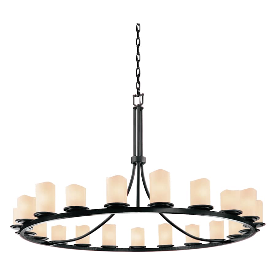 Justice Design Group CandleAria 60" Wide Ring Chandelier with Cream Shades