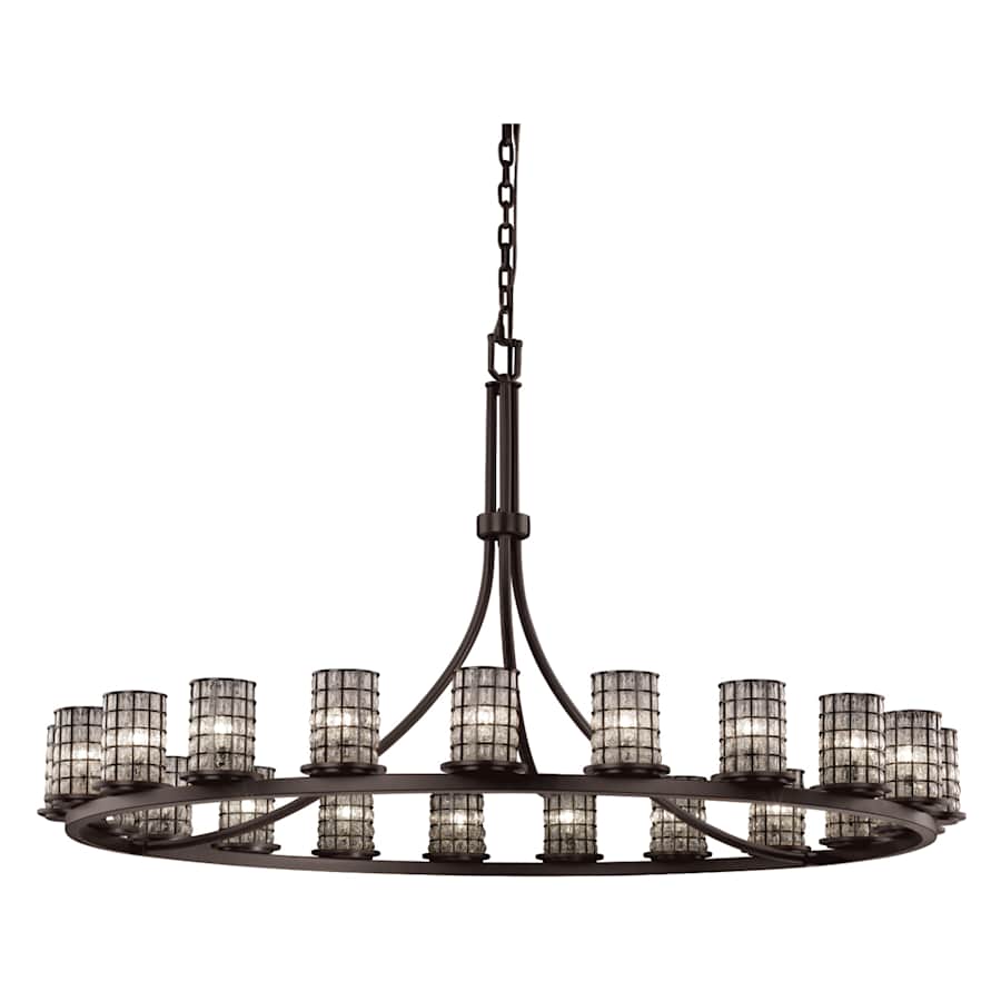 Justice Design Group Wire Glass 60" Wide Ring Chandelier