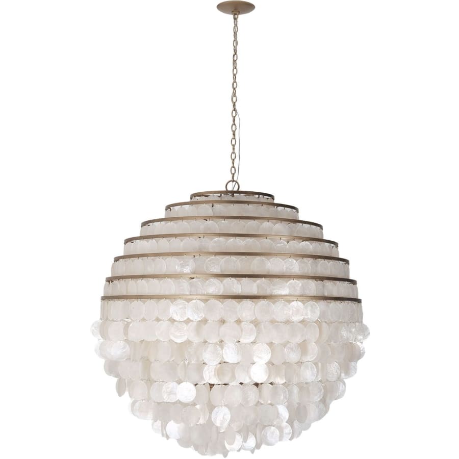 Kalco Sphere 8 Light 36" Wide Pendant with Hanging Capiz Shells