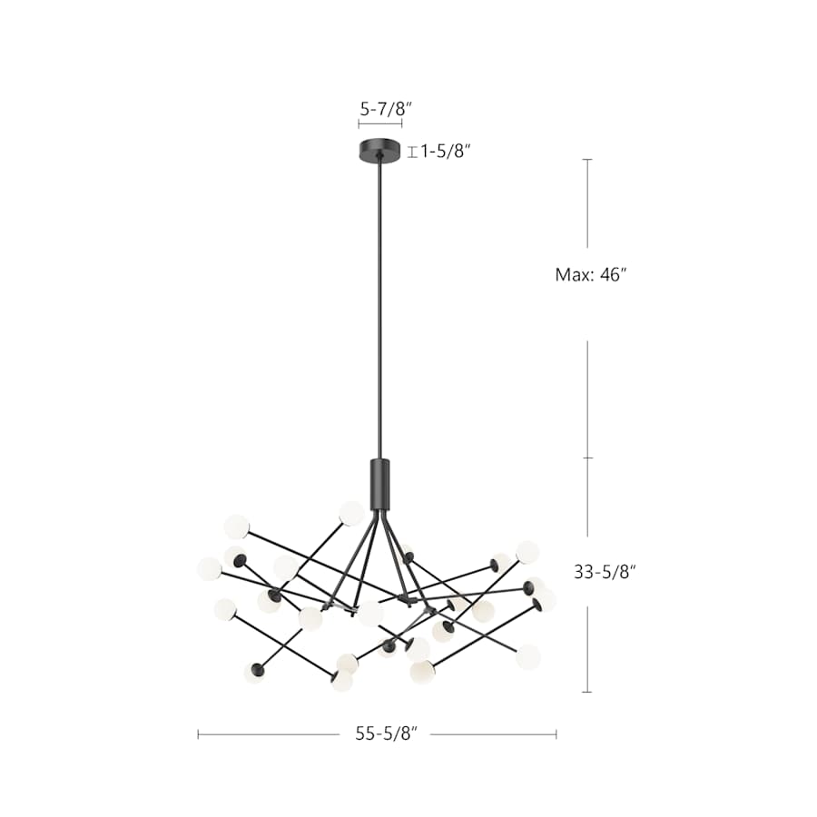Kuzco Lighting Moto 56" Wide LED Abstract Chandelier