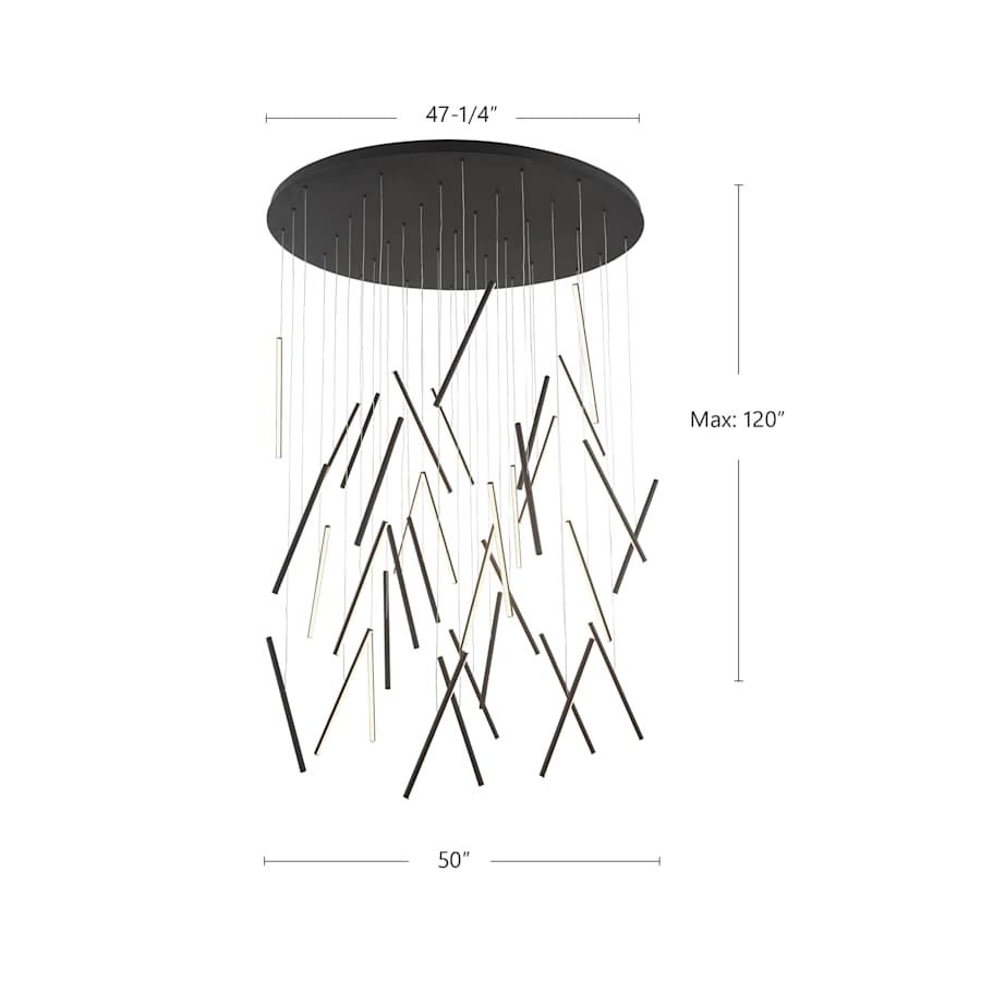 Kuzco Lighting Chute 50" Wide 3000K LED Abstract Multi Light Pendant - 120-277V